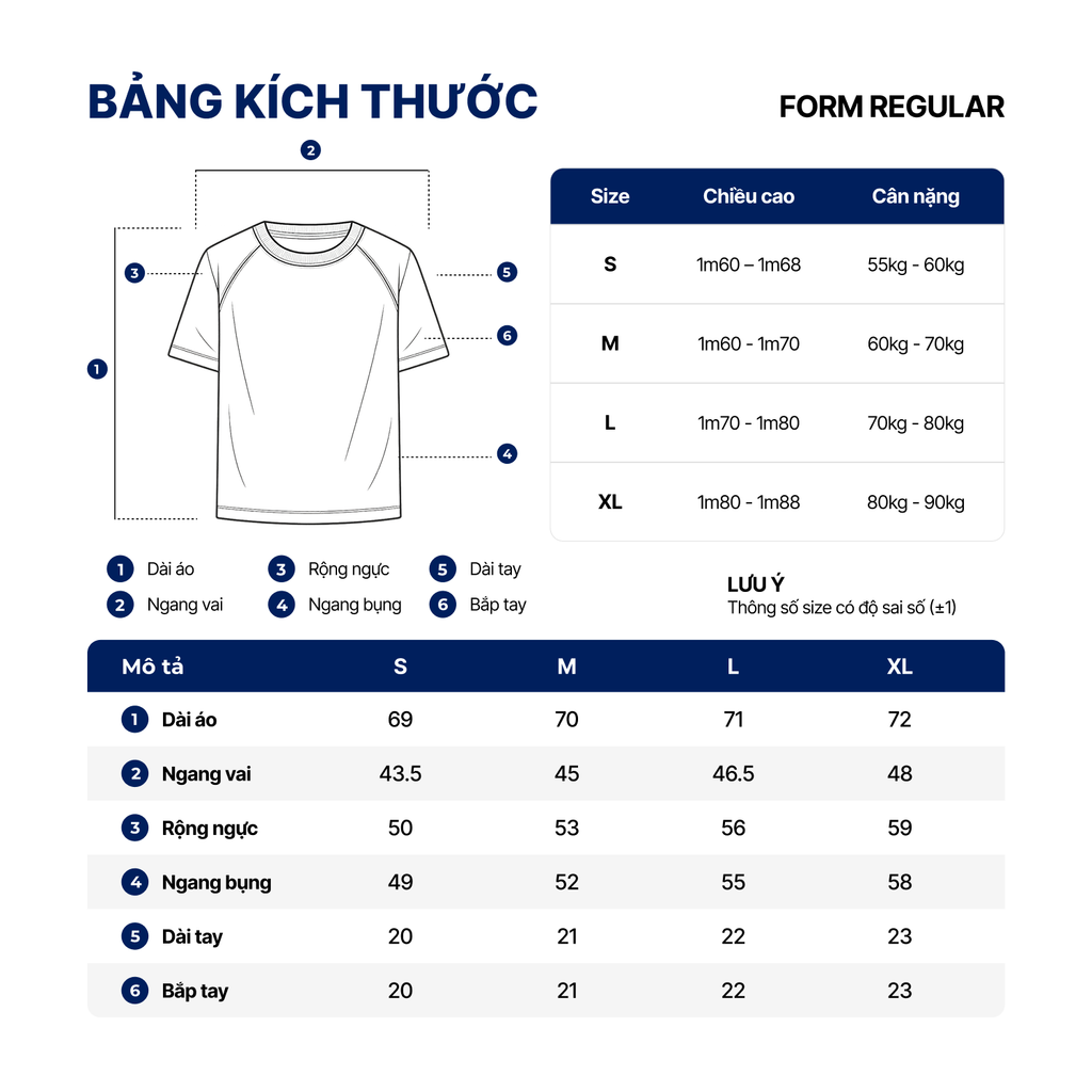 Minh họa phom áo regular